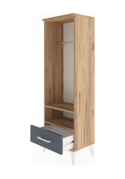 Arges Dolap 2 Raflı Tek Çekmeceli Tek Askılı 44x30x134 Çam-an... Çam