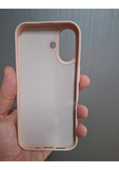 Apple Uyumlu iPhone 17 Logolu İçi Kadife Silikon Lansman Kılıf Pudra