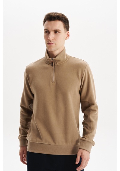 AR-MA Arma Erkek Pamuk Polyester Karışımlı Selanik Kumaş Yarım Fermuar Dik Yaka Sweatshirt Kazak K30404698002 Bej - Gri AR-MA Arma Erkek Pamuk Polyester Karışımlı Selanik Kumaş Yarım Fermuar Dik Yaka Sweatshirt Kazak K30404698002 Bej - Gri