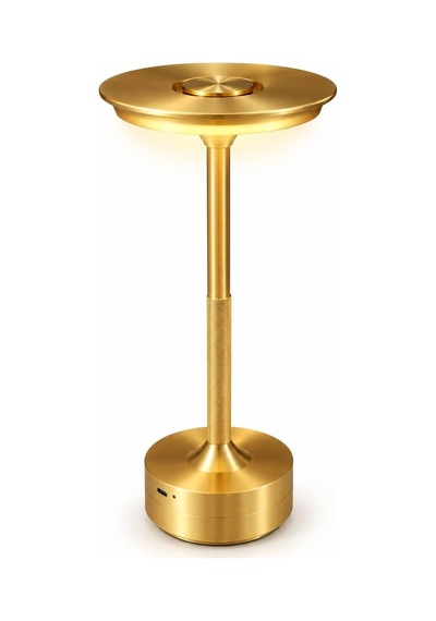 Toronto Şarjlı Dokunmatik Masa Lambası 2w 3 Renk Işık, Usb Şarjlı Gold Led Masa Lambası, Ev, Kafe, Restoran Diğer