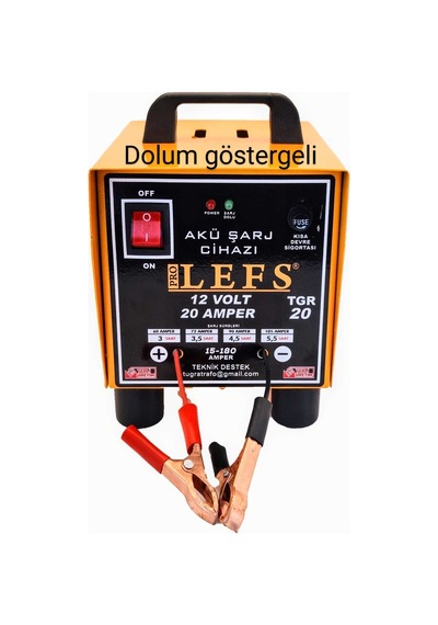 Pro Lefs Akü Şarj Cihazı 12 V 20 Amper, Avometre Ölçüm Cihazı