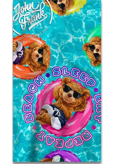 John Frank Floaties Plaj Havlusu Mavi