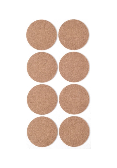 Kahverengi 8 Adet Yapışkanlı Sandalye, Masa, Koltuk Altı Parke Koruma Keçesi, Yuvarlak, 5 Cm