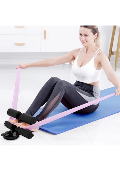 Mekik Çekme Spor Aleti Ayak Destekli Vantuzlu Çok Renkli