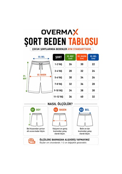 Overmax Siyah Çocuk Şort 1-12 Yaş Kız Erkek Baskısız Düz Basic Lastikli Bel Günlük Spor Şort Siyah - 903017719 Siyah