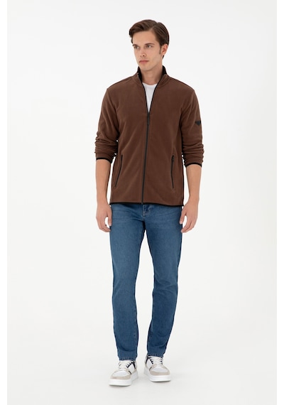 U.S. Polo Assn.  Erkek Kahverengi Basic Polar Hırka 50298066-VR029