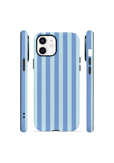 Apple iPhone Uyumlu 11 Vorian Çift Katmanlı Magsafe Kılıf Blue Gelato Stripe