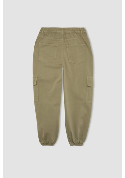 DeFacto Coool Jogger Pantolon Gabardin Kumaş Normal Bel Basic Düz Kargo Cepli B0454AX24SPKH461