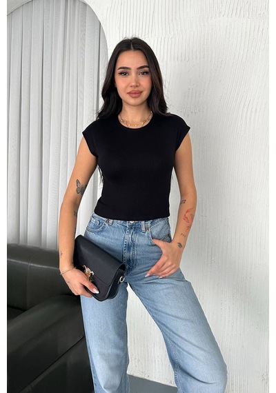 Noa & Noa Kadın Fit Kolsuz Atlet White Core Siyah