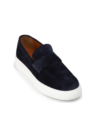 Deery Erkek Hakiki Süet Lacivert Loafer Ayakkabı - 02043mlcvp01