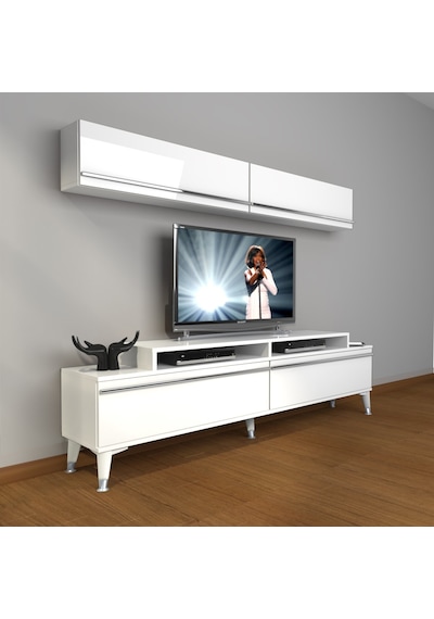 Decoraktiv Ekoflex 5 Mdf Silver Tv Ünitesi Tv Sehpası Beyaz