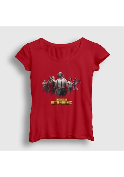 Presmono Kadın Team Pubg T-shirt Kırmızı