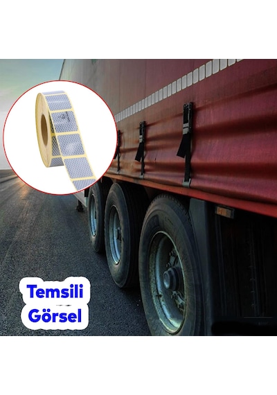 Tüvtürk Onaylı Beyaz Gri Kesik Reflektörlü Bant Gece Parlayan En 5 Cm 1 Mt İkaz Fosforlu Reflektif