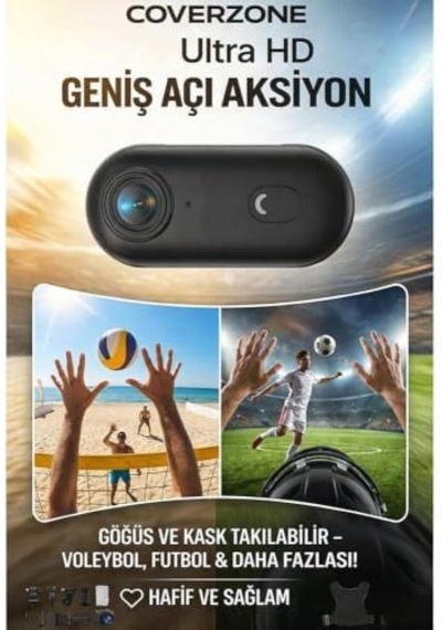 Göğüse Takılabilir Mıknatıslı Kolyeli 1080p Mini Geniş Açı Aksiyon Kamera Hafif Ve Kompakt Tasarım
