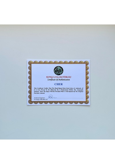 Cher 20x23 Cm Boyutunda El İmzalı Fotoğraf Ömür Boyu Coa
