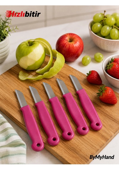 Bymyhand Pembe Meyve Bıçağı 6'lı Set Metal