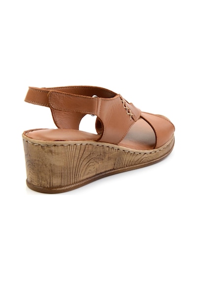 Bambi Taba Leather Kadın Sandalet K05552001203 Taba