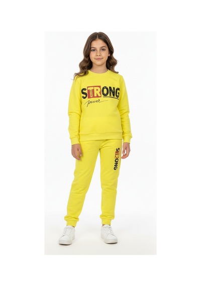 Mnk Baby & Kids Strong Motif Kız Çocuk Eşofman Mnk0625 sarı