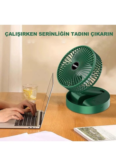 Robeve Masaüstü Vantilatör Şarjlı Vantilatör 3 Kademeli Vantilatör Fan Masa Üstü Kompakt Vantilatör