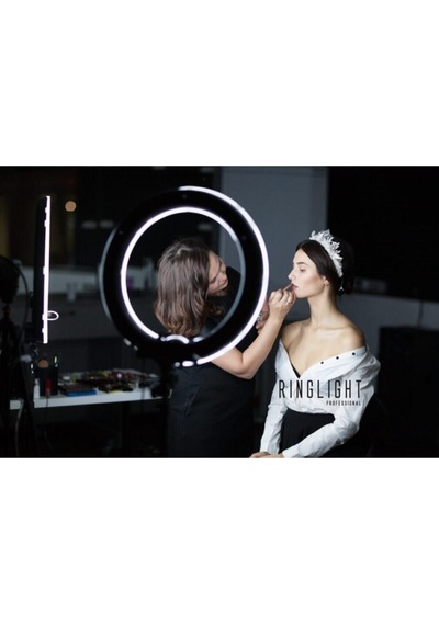 Ring Light 18inç Youtuber Tiktok Led Çantalı Ve Kumandalı 3 Telefon Tutucu Makyaj Işığı+2.1 M Tripod