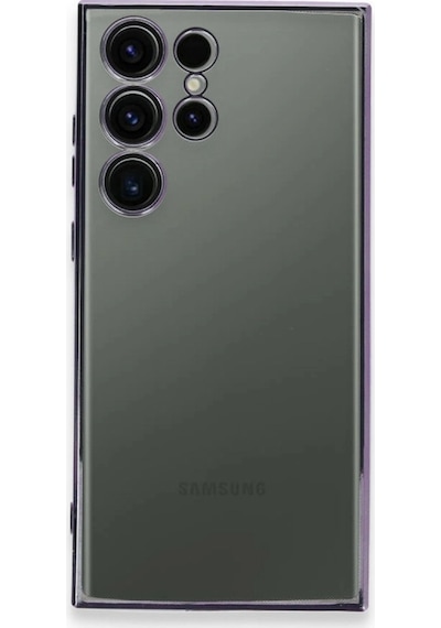 Samsung Uyumlu Galaxy S24 Ultra Kılıf Kamera Korumalı Lensli Silikon Siyah