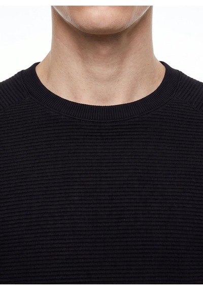 Mustang Siyah Erkek Bisiklet Yaka Relaxed Fitilli Sweatshirt M4wm-swt-1808