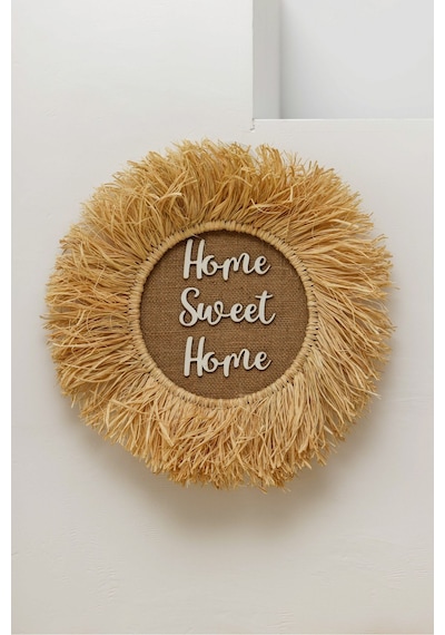 Home Sweet Home Rafya Duvar Dekorasyonu M082