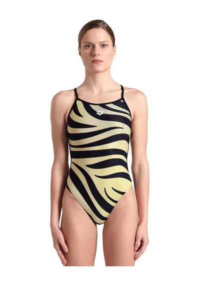 Arena Multi Stripes Swimsuitalylace Back Kadın Yüzücü Mayosu 007158560 Siyah
