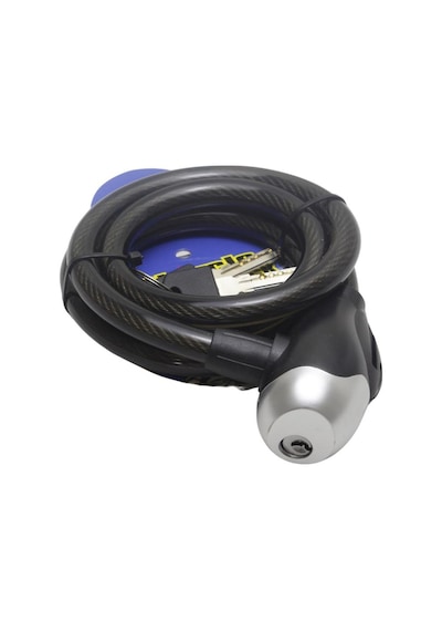 T.concept Lock Dayanıklı Güçlendirilmiş Çelik Halat Anahtarlı Bisiklet Kilidi 12x120 Cm Siyah