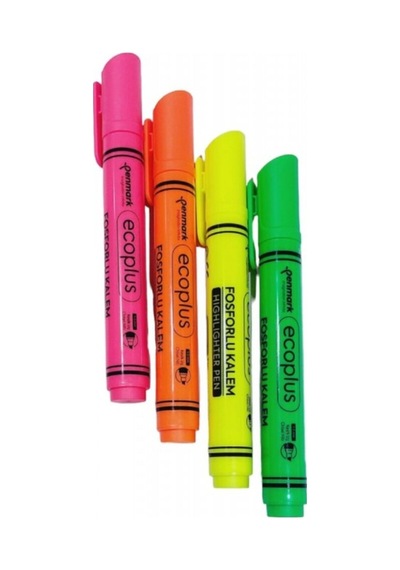 Penmark Fosforlu Kalem Penmark Yuvarlak Gövde Ecoplus Pembe Koridor Kırtasiye Çok Renkli