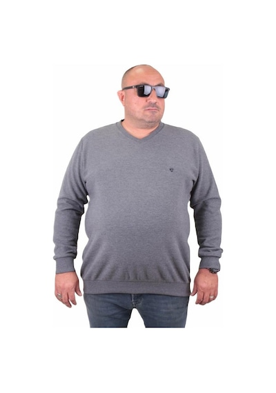 Starbattal Büyük Beden Selanik V Yaka Classic Sweat 23201 Antrasıt-Antrasıt Antrasit