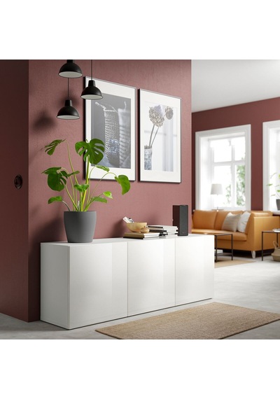 Dolap Kombinasyonu, Parlak Cila-beyaz, 180x42x65 Cm, Selsvıken Atlus