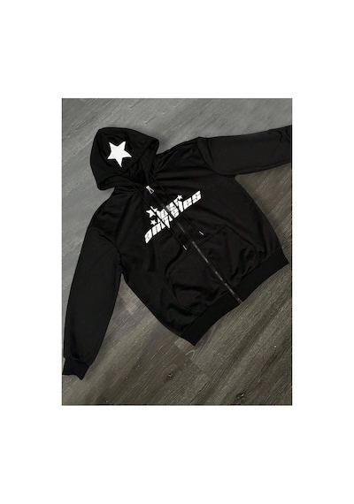 Tarzsokak Erkek Bordo Kapüşonlu Fermuarlı Sweatshirt Bordo