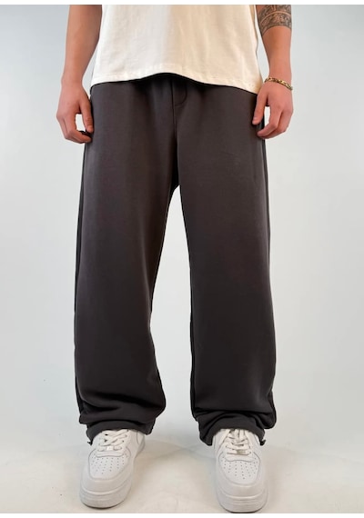 Zaee Yazlık Basic Ayarlanabilir Paça Baggy Eşofman Altı Füme