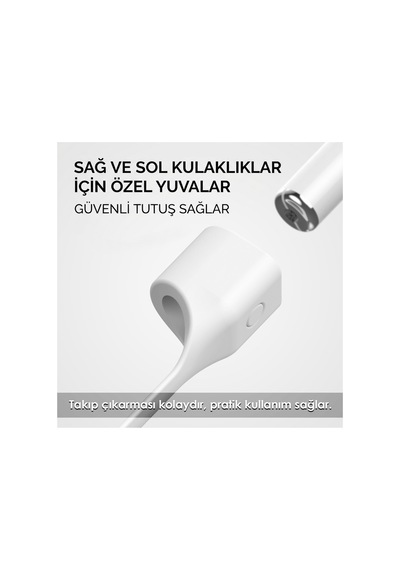 Caseonn Apple Airpods Uyumlu 5 Manyetik Boyun Askısı Kulaklık Tutucu İp Siyah