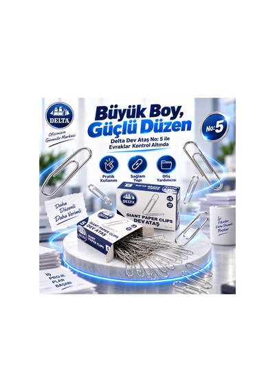 Dev Ataş No:5 Metal Büyük Boy Evrak Ataşı