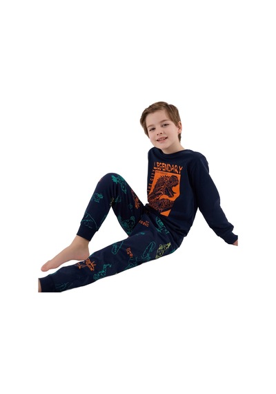 Rolypoly Rp3671-2 Erkek Çocuk Kışlık İkili Pijama Takım Lacivert