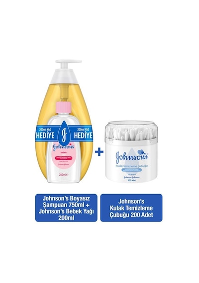 Johnson’s Baby Şampuan 750 ML + Yağ 200 ML + Kulak Temizleme Çubuğu 200'lü