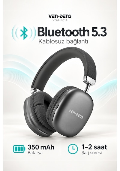 Ven-dens VD-HP014 Bluetooth 5.3 Kulak Üstü Kulaklık