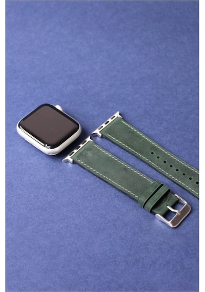 Apple Uyumlu  Watch Kordon Deri Crazy Nefti 38-40-41 Mm
