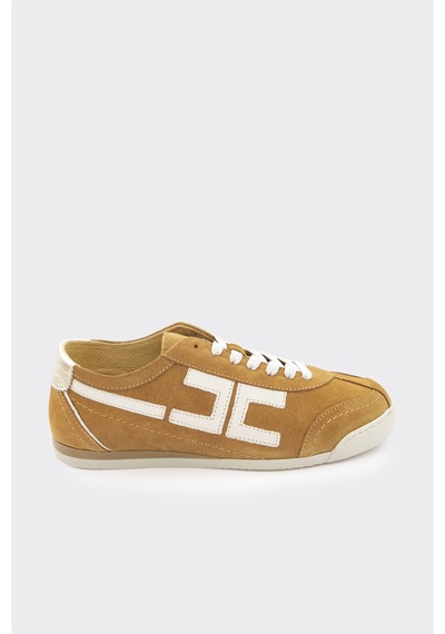 Derinet Hakiki Deri Bağcıklı Kadın Sneaker Taba Süet Taba Süet