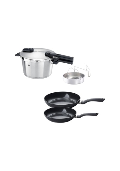 Fissler Vitaquick Premium 4,5 Litre Düdüklü Tencere + Tava Set Çok Renkli