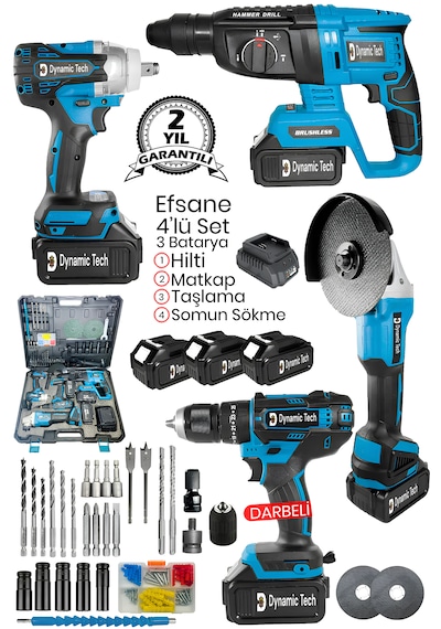 Dynamic Tech DT-445 Hilti Darbeli Matkap Somun Sökme Taşlama Set