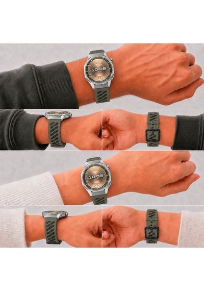 Huawei Watch Gt 6 Pro 46 Mm Uyumlu Çift Renkli Delikli Silikon Spor Kordon