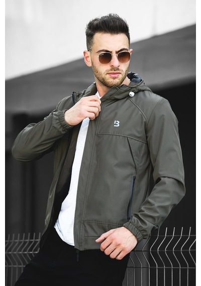Oksit Bailey Suya Dayanaklı Slim Fit Erkek Kapüşonlu Mevsimlik Mont Yağmurluk 001