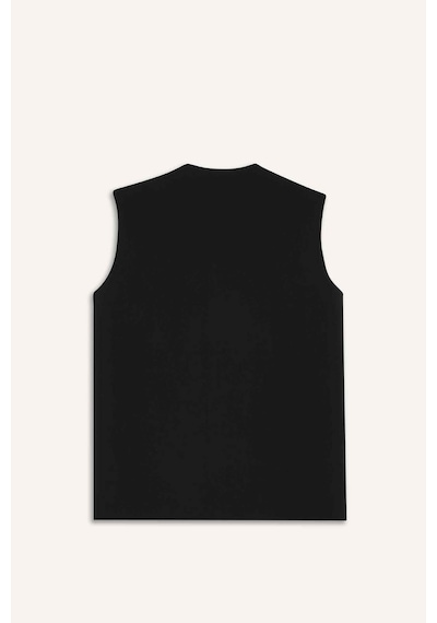 Defacto Regular Fit Ceket Yaka Düğmeli Blazer Yelek F6105ax25aubk81 Siyah