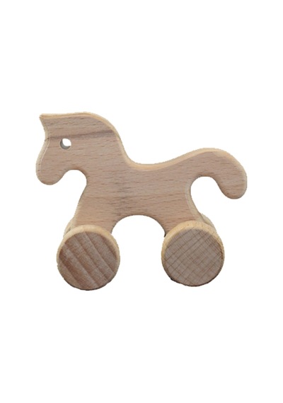 Cwwtoys Dost At Boyasız Ahşap Hayvan Figürü, Masif Kayın, 18 Ay+