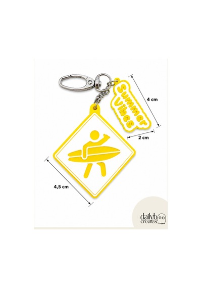 Paddle Board Charm Anahtarlık -summer Vibes Figürlü Çanta Aksesuarı-kutu İçecek Açacaklı Anahtarlık-3d Dekoratif Baskı-sarı Sarı