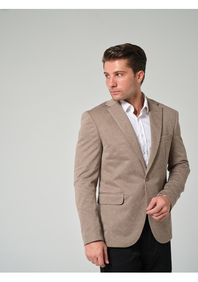 Bonesti Erkek Slim Fit Blazer Ceket Bej Kırçıllı