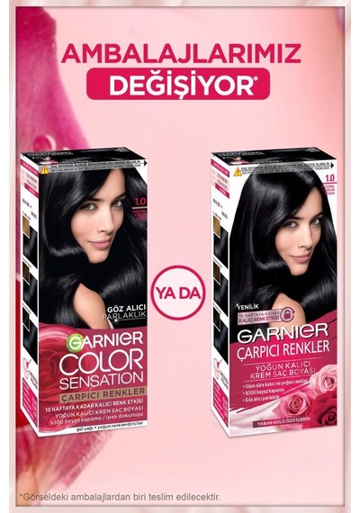 2'li Garnier Çarpıcı Renkler Saç Boyası 1.0 Ekstra Yoğun Siyah pkt1sacboyacarprenk-10640